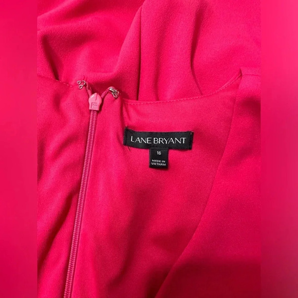 Lane Bryant A-Line Bell Sleeve Mini Skater Fuchsia Pink Dress Sz 16 - Picture 10 of 14